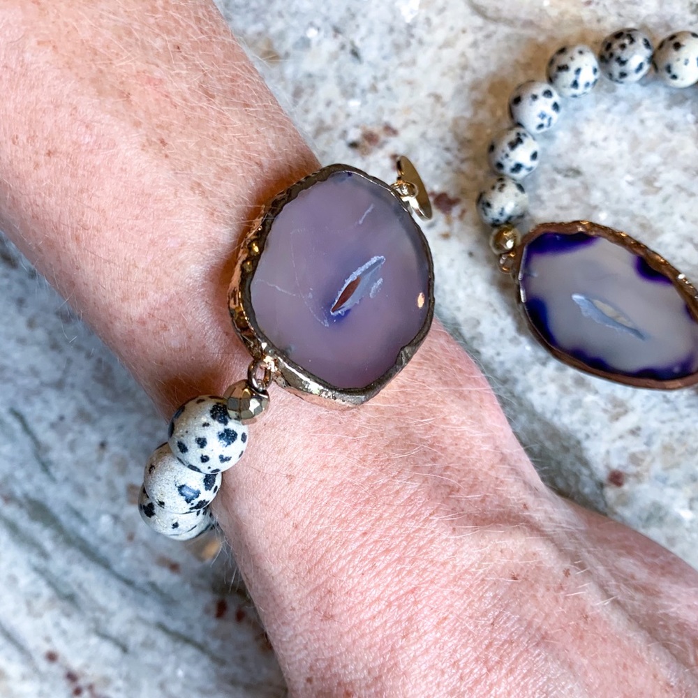 🦄HP🦄Purple Agate Jasper Bracelet - Picture 10 of 16